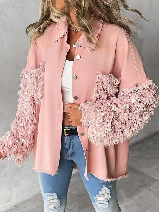 Sequin Tassels Patchwork Jacket