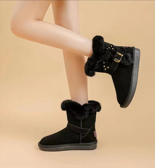 Thick Sole Plus Fleece Cotton Shoes