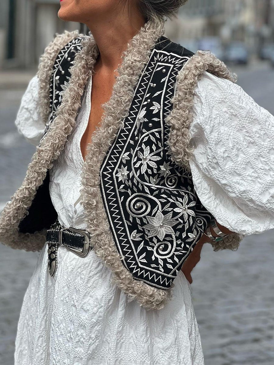 Printed Patchwork Vest