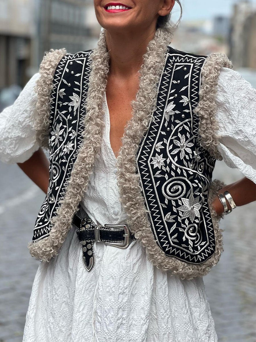 Printed Patchwork Vest