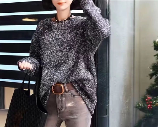 Women's bright silk sweater