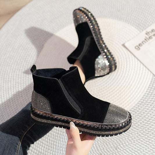 Thick Sole Rhinestone Casual Shoes