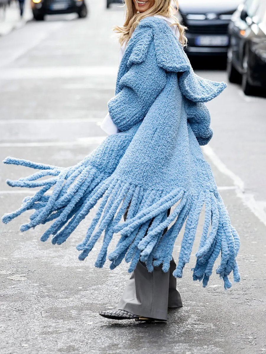 Fringed Loose Long Coat