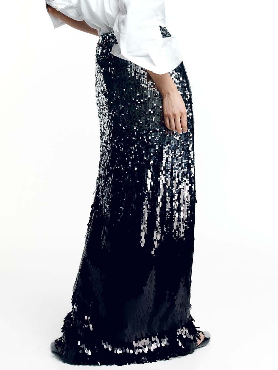 Sequined Maxi Skirt