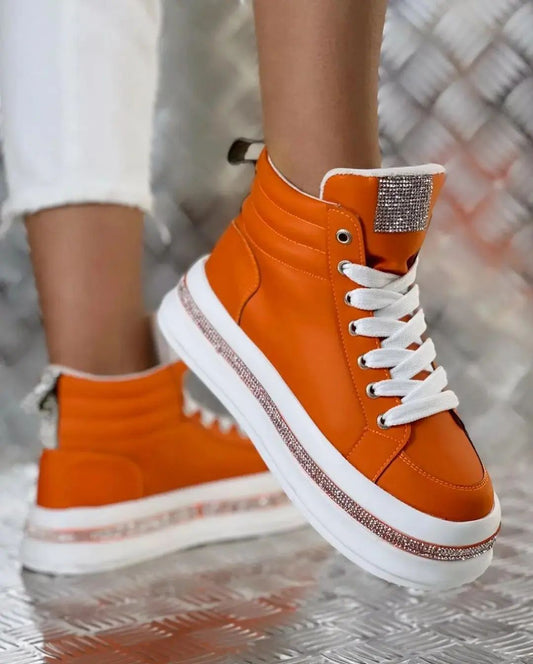 Versatile Thick Sole Heightening Casual High-top Shoes