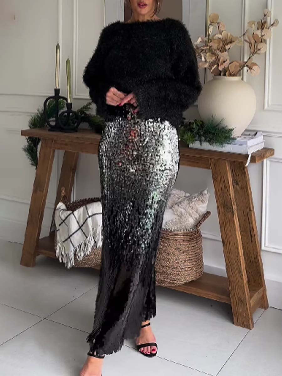 Sequined Maxi Skirt