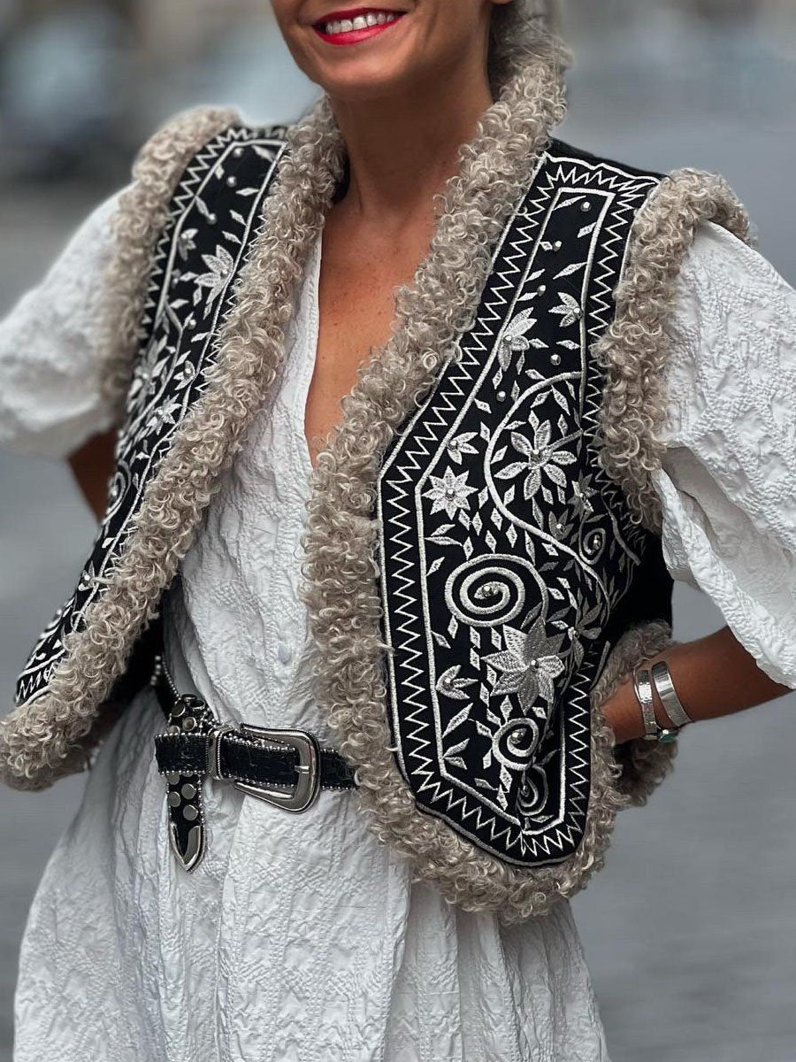 Printed Patchwork Vest