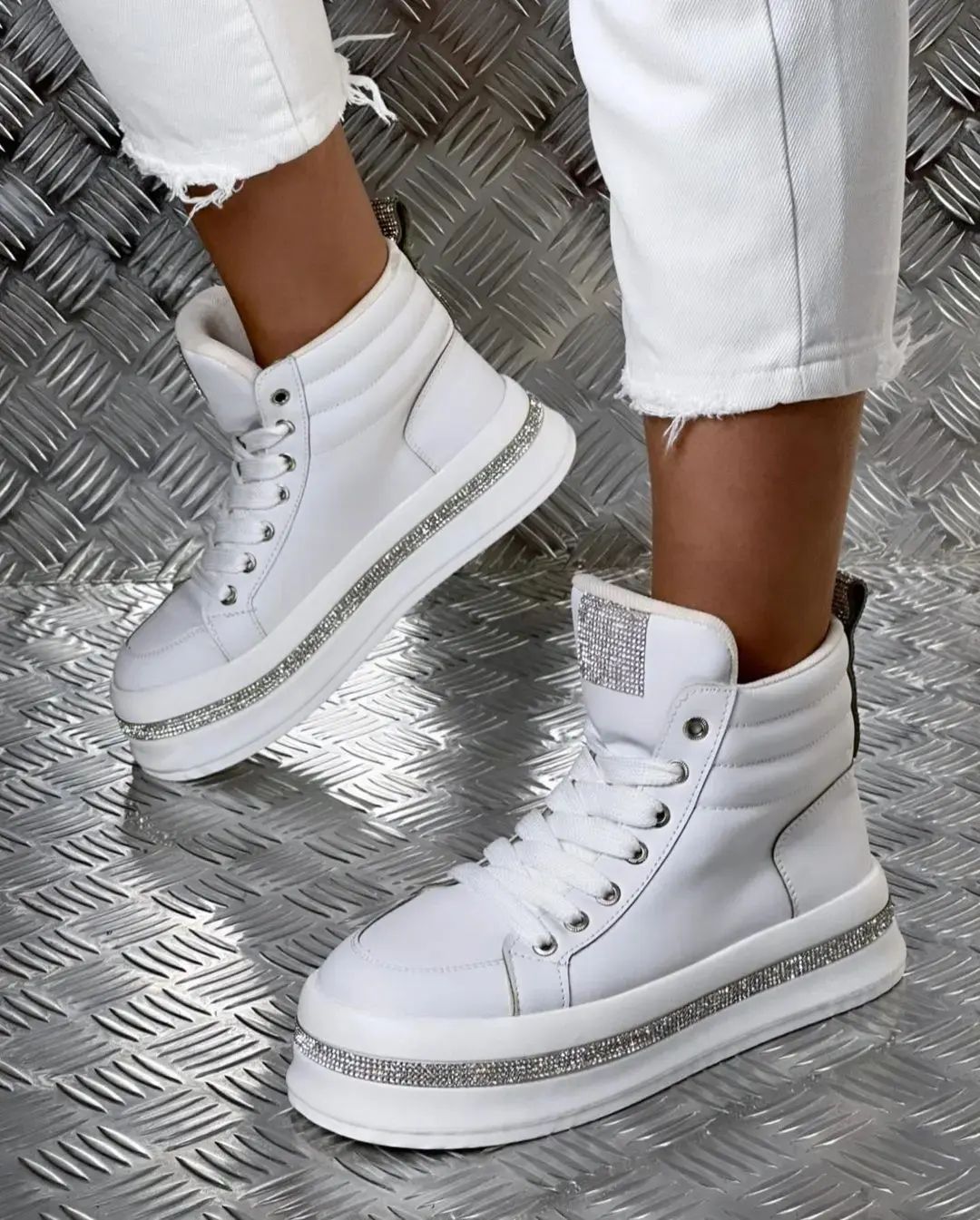 Versatile Thick Sole Heightening Casual High-top Shoes