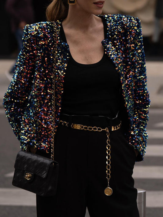 Sequin Short Jacket Coat