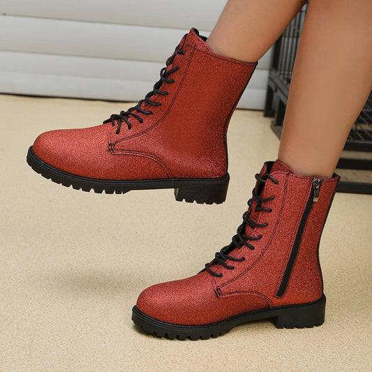 Simple bright diamond boots