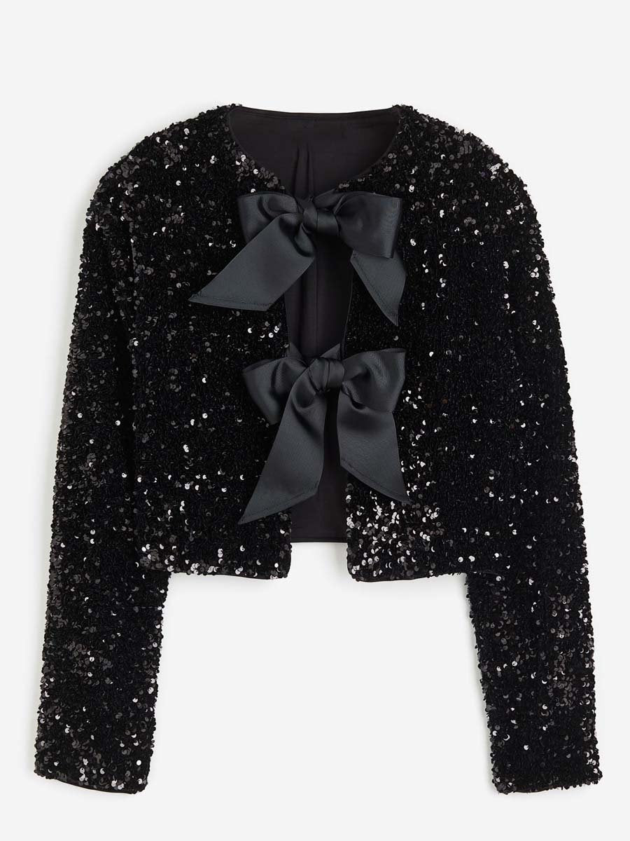 Sequined Bownot Jacket