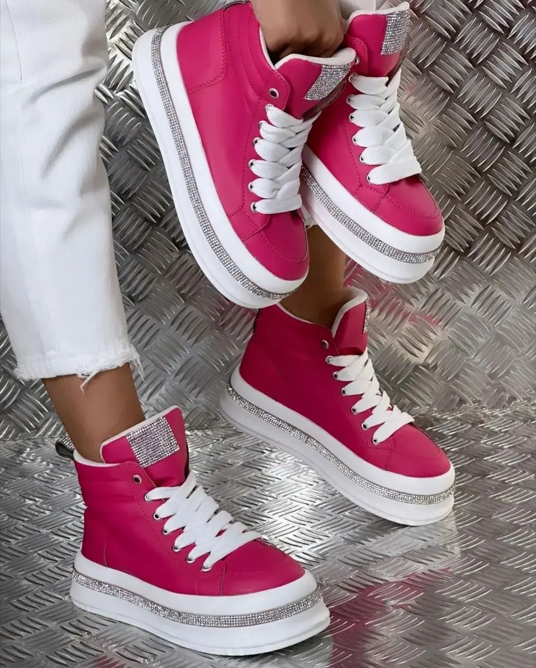 Versatile Thick Sole Heightening Casual High-top Shoes