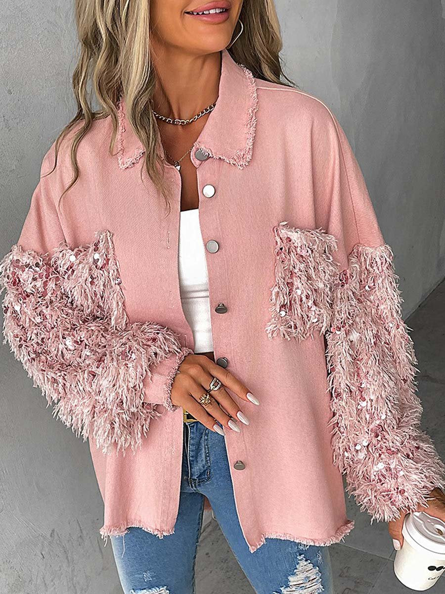 Sequin Tassels Patchwork Jacket