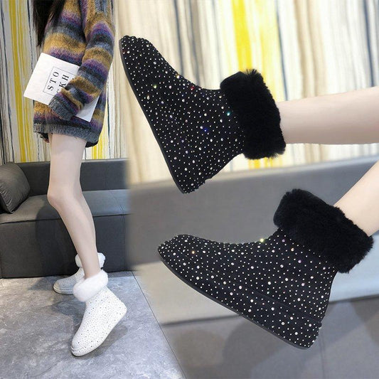 Short Furry Boots for Outer Wear