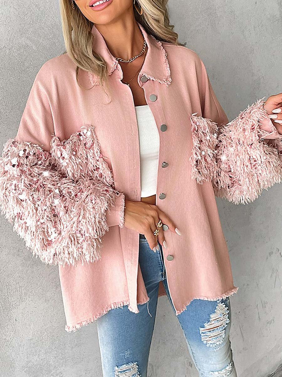 Sequin Tassels Patchwork Jacket