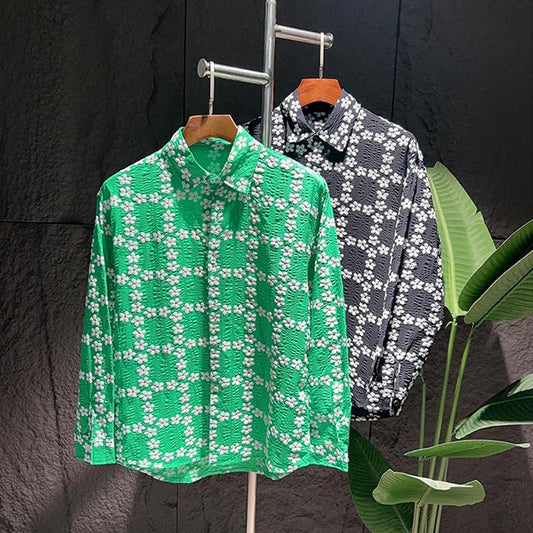 New Lapel Long Sleeve 3D Printed Shirt