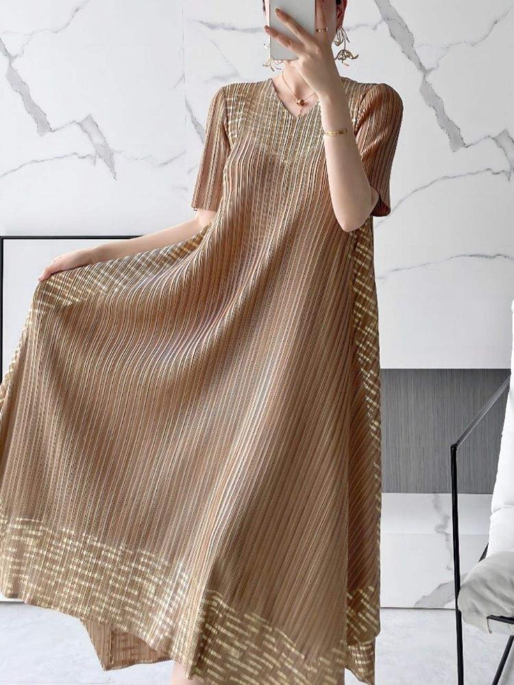 fashion trendy pleated long skirt