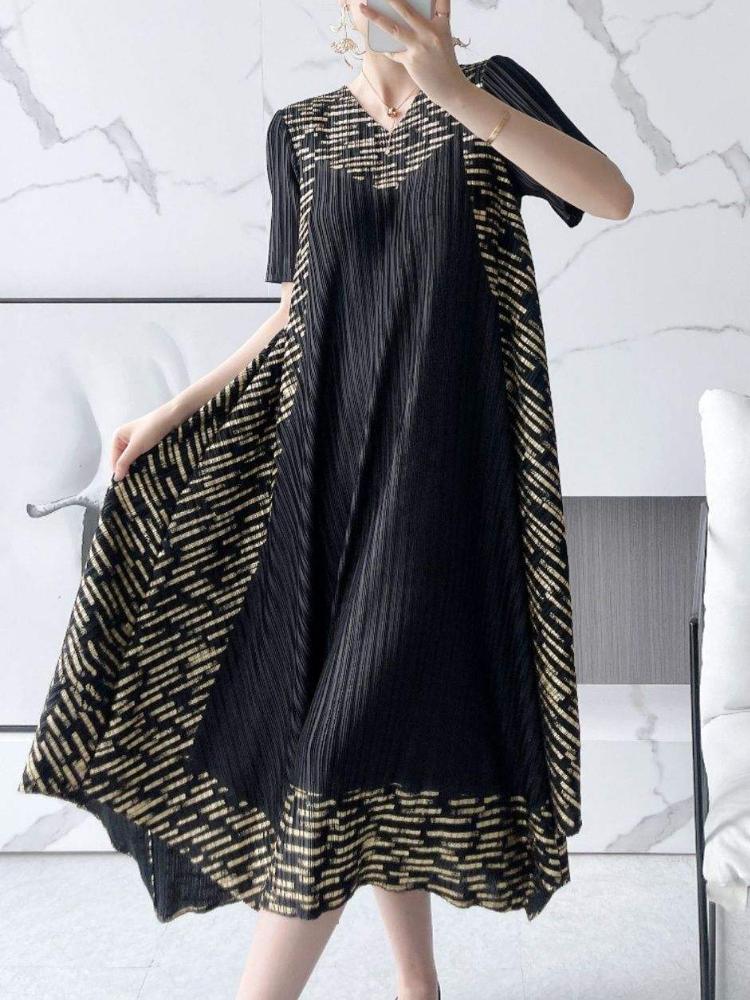 fashion trendy pleated long skirt