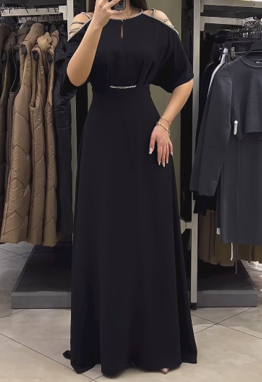 Solid Color Strapless Elegant Dress